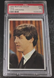 Paul McCartney Rookie Card 1964 Beatles Color PSA 7 #38 Topps John Lennon Ringo - Picture 1 of 2