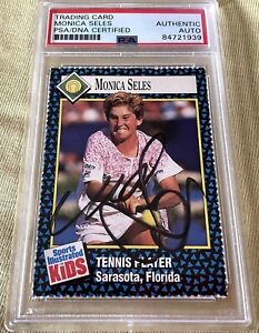 Monica Seles signed auto 1992 Sports Illustrated for Kids SI tennis card PSA/DNA