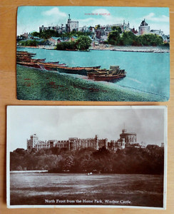 2 CARD; WINDSOR CASTLE;HOME PARK;RIVER THAMES PUNTS;BERKSHIRE;ca1900