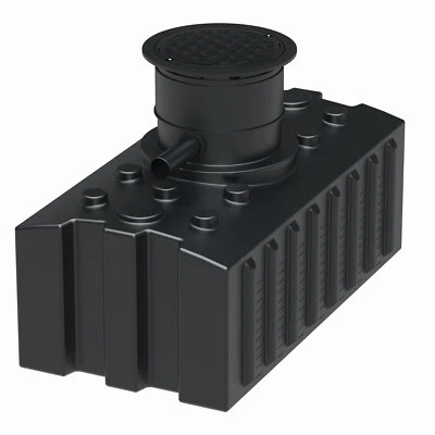 Sicker-Flachtank Rigole 2000 Liter mit Kunststoffabdeckung und Dom - Bild 1 von 4