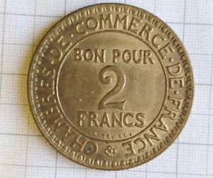 FRANKREICH 2 Francs Chambres de Commerce DRITTE FRANZÖSISCHE REPUBLIK 1923 f. st - Bild 1 von 2