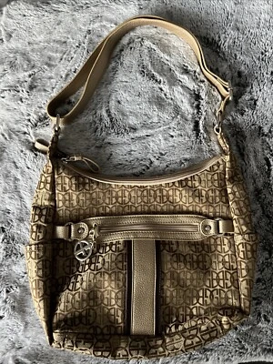 Giani Bernini сумка через плечо Дамская сумка подпись логотип печать, бежевый - Изображение 1 из 4