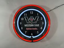 NEW 15” Western Star Serious Trucks Semi Double Neon Red Clock Daimler Man Cave