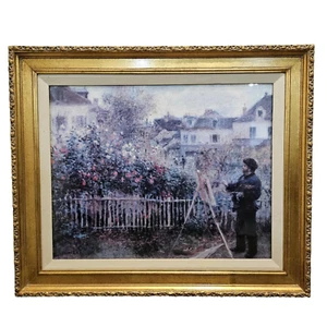 Quadro Pierre-Auguste Renoir Monet nel suo giardino stampa artistica Windsor cornice oro - Foto 1 di 7