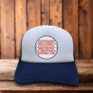 Detroit Pistons Herren Trucker Mütze Navy Snapback 1971 Logo Retro Basketball Cap - Bild 1 von 6