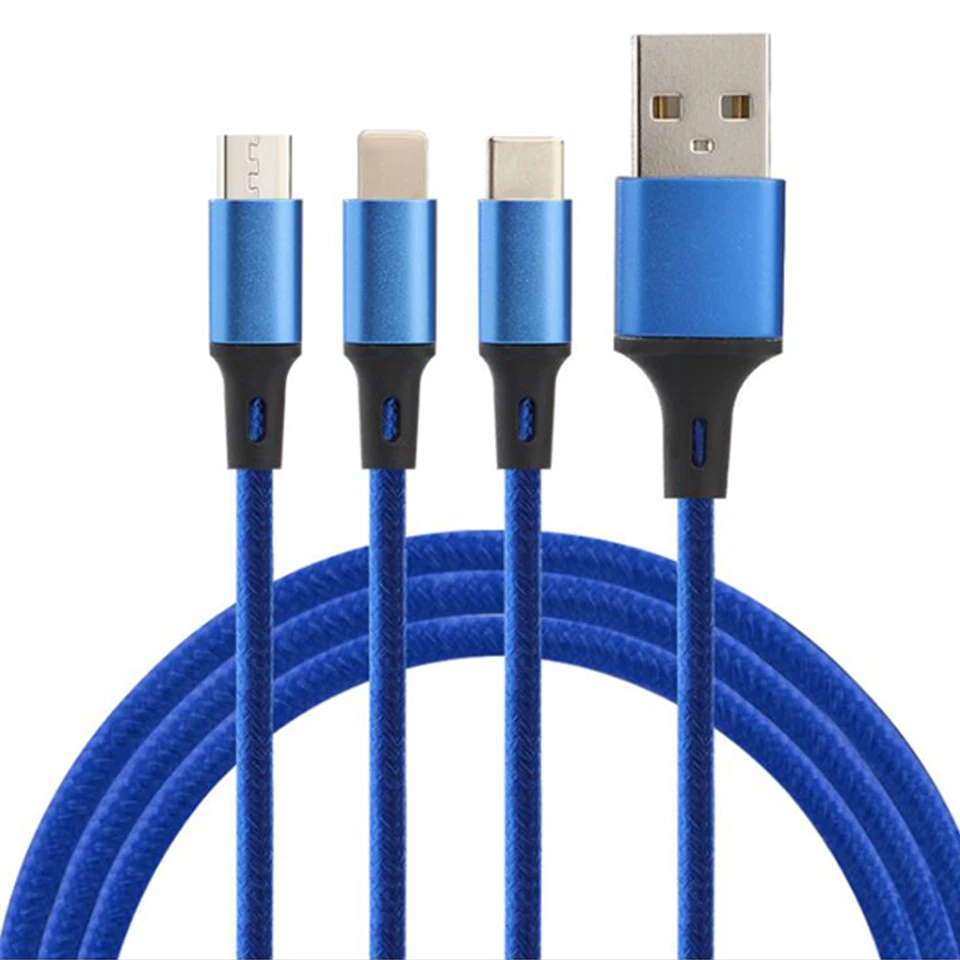 Multi Charging Cable, USB C Cable/iOS/Micro USB Fast Charger 3 in 1 Cord Connect - Image 1 of 4