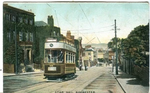 UK Rochester - Star Hill Tram Tramway 1910 mailed postcard - Picture 1 of 4