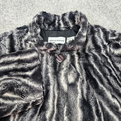 Abrigo Blazer Chaqueta Alfred Dunner Negro Blanco Chinchilla Piel Sintética Mujer Talla 16 Foto 1 de 4