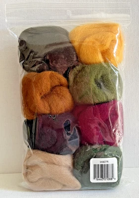 Wistyria Roving Spinning Wool Green Olive Camel Toffee Black Walnut NEW 8pc - Image 1 of 4