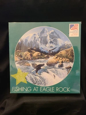 NEW & SEALED- FISHING AT EAGLE ROCK ROUND PUZZLE GREAT AMERICAN PUZZLE FACTORY - Image 1 of 4