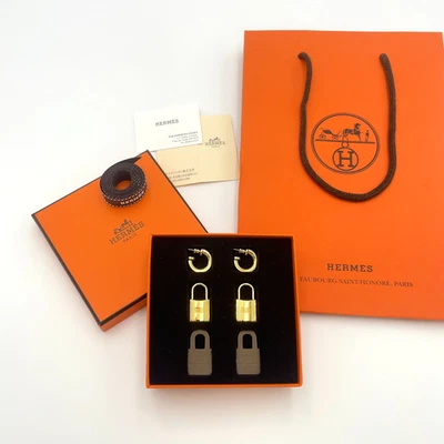 Auténticos Pendientes Hermes O'Kelly GD Cuero Etoupe Marca Z Con Caja, Bolso BA110554 Foto 1 de 4