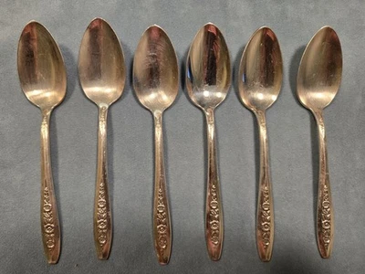 Винтажный Wm Rogers & Sons IS Primrose посеребренные чайные ложки набор из 6 - Изображение 1 из 4