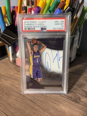 2015-16 Panini Select Signatures D'Angelo Russell ROOKIE AUTO Autograph PSA 10 - Image 1 of 2