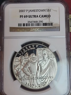 2007 P JAMESTOWN $1 PF 69 ULTRA CAMEO NGC - Image 1 of 4