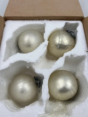 Southern Living at HOME Innsbrook Christmas Ornaments Set of 4 Crackle Glass - Image 1 of 4
