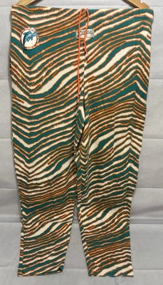 Parche de cadera cebra de los Miami Dolphins Panta Zubaz NFL pista para hombre talla mediana vintage Foto 1 de 4