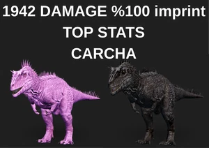 Carcharodontosaurus 1942 DAMAGE %100 imprint Ark Survival Ascended Official PVE - Picture 1 of 8