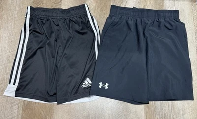 Lot Of 2 Under Armour & Adidas Athletic Shorts Boys M/L Elastic Waist Drawstring - Image 1 of 4