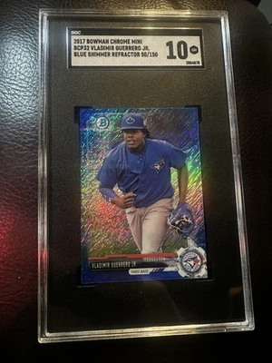 Vladimir Guerrero Jr Bowman 2017 mini refractor brillante azul #/150 SGC 10 Foto 1 de 2