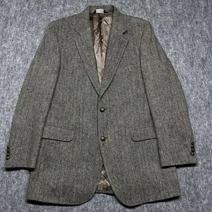Chaqueta Blazer Jos A Bank Harris Tweed Para Hombre 42L Marrón Lana Espiga Escocia - Imagen 1 de 16