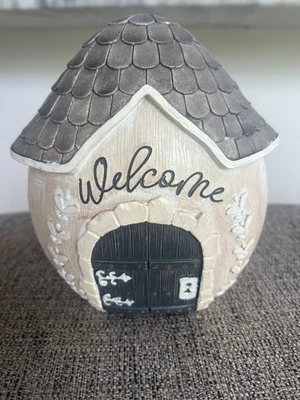 Miniature Fairy Gnome Garden House Shabby Cottage Decor 7" - Image 1 of 2