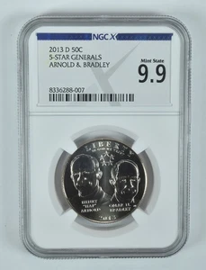 2013-D 5-Star Generals Commemorative Half Dollar Mint State 9.9 NGC X - Picture 1 of 5