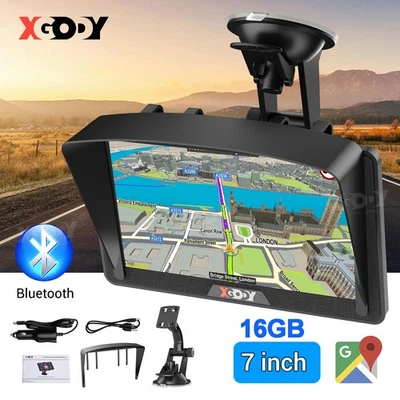 XGODY 7'' Bluetooth GPS Navigationsgerät LKW Navi Navigation EU 52 Länder Karten - Bild 1 von 4