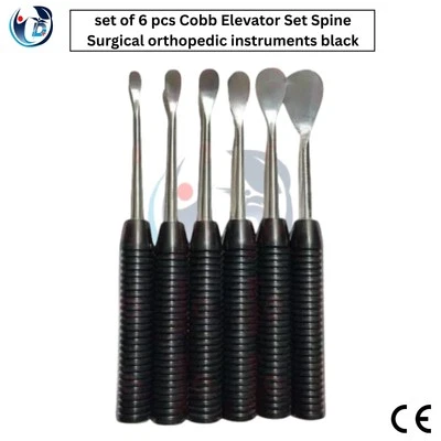 Juego de instrumentos ortopédicos quirúrgicos Cobb Elevator Columna Juego de 6 piezas color negro Foto 1 de 4