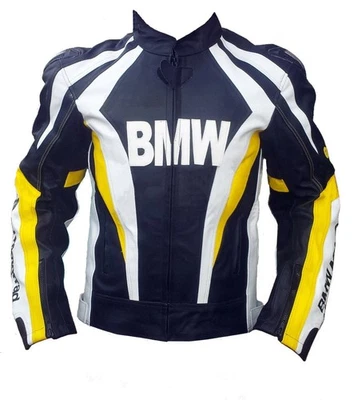 BMW Motorcycle Racing Leather Jacket 2025 Men's Motorbike Riding Sports Armor CE - Image 1 of 4