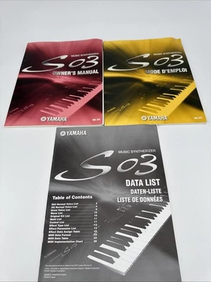 Sintetizador de música Yamaha S03. Manual del propietario original y lista de datos. Foto 1 de 4