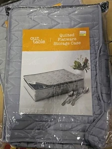 Our Table Quilted Flatware Storage Case Grey - Picture 1 of 2