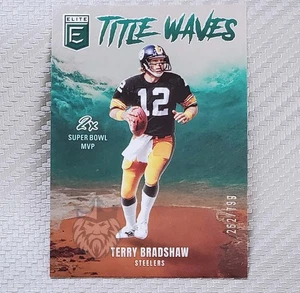 Terry Bradshaw SP/799 📈 2025 Donruss Elite Title Waves en relieve #2 Steelers - Imagen 1 de 2