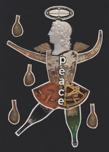 Original Collage for Peace Art Artwork A4 Framed Ready To Hang 100% to charity - Picture 1 of 2
