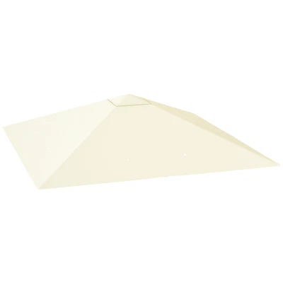 Outsunny 3 x 3(m) Gazebo Canopy Replacement Cover, UPF30+, Cream White - Image 1 of 4