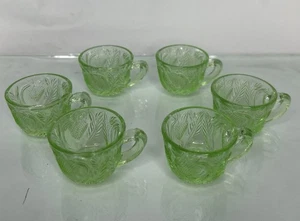 VTG! Set Of 6! MOSSER Inverted Strawberry Green Childs Cups - Picture 1 of 9