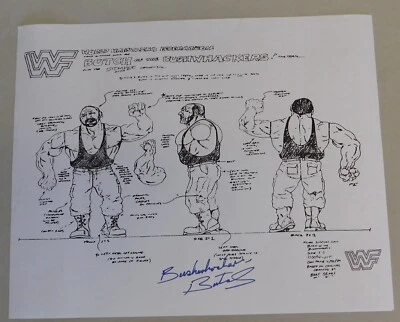 Figura de acción Bushwackers Butch Miller firmada 1990 WWF Hasbro planes WWE HOF Foto 1 de 4