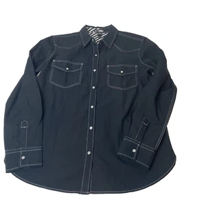 Volcom x GMJ Georgia May Jagger Black Long Sleeve Snap Front Shirt Womens XS - Picture 1 of 10