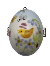 Longaberger Chick and Ladybug Egg Trinket Box Collectible Easter Hinged