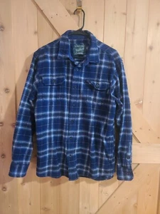 Woolrich Herren Brawny blau kariert Knopfleiste Baumwolle Shacket Flanell GRÖSSE LARGE - Bild 1 von 12
