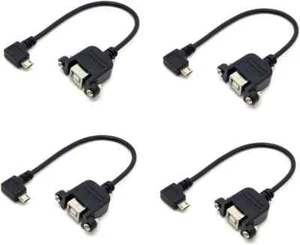 4PCs 90 Degree Left Angled Micro USB 5pin Male to USB - Picture 1 of 5