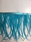 Ostrich Feather Fringe ,sold by yards ,6/7 inches lenght , light teal  color
