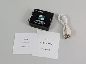 PORTHOLIC RCA auf HDMI Adapter, AV auf HDMI Konverter AV zu HDMI Adapter - Bild 1 von 7