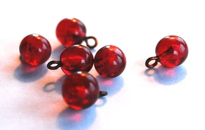 VINTAGE 6 SWIRLY SWIRL GLASS MARBLE BALL BEAD PENDANT BEADS • 7mm • SMALL - Picture 1 of 7