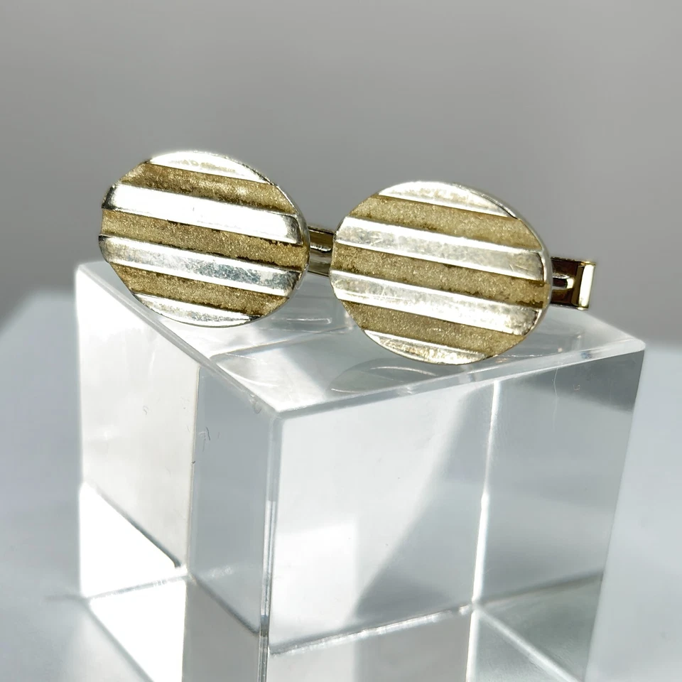 Gemelli Tiffany & Co. In Argento Sterling Ovale 0.8"x0.6" Faccia Cool #A1597 - Immagine 1 di 4