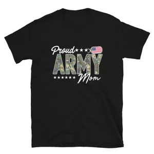 Proud Army Mom USA Tags From Son Daughter Mothers Day Gift T-Shirt - Picture 1 of 6