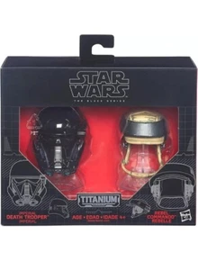 Star Wars 2 Titanium Helmets Imperial Death Trooper & Rebel Commando - Picture 1 of 6