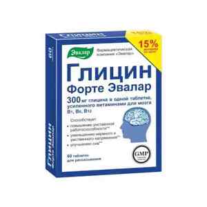 Evalar - Glycine Forte - increase mental performance, sleep & stress - 60 tabs