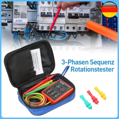 3 Phasen Drehrichtungsanzeiger Drehstrom Phasenprüfer drehfeldmessgerät DE - Bild 1 von 4