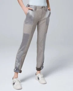 WHBM WKND Pantaloni cropped in maglia con orlo in raso - Foto 1 di 10