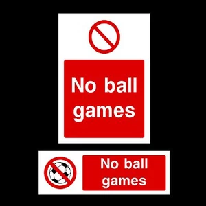 No Ball Games Plastic Sign, Sticker - All Materials & Sizes - Picture 1 of 3